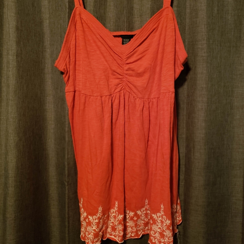 Torrid tank with embroidery accent